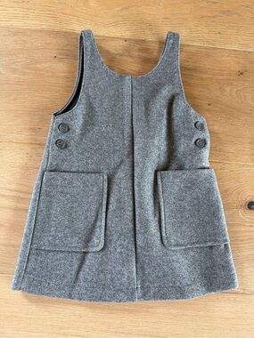 Zara Gray Wool-Blend Pinafore Dress